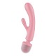 2 en 1 Vibromasseur rabbit et wand rose USB Triple Lover Satisfyer - CC597843