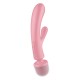 2 en 1 Vibromasseur rabbit et wand rose USB Triple Lover Satisfyer - CC597843