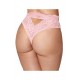 String grande taille dentelle taille haute rose - DG1477XPNK