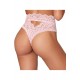 String dentelle taille haute rose - DG1477PNK