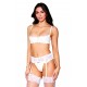 Soutien-gorge Demi-seins à armatures en fine dentelle blanche - DG13252WHT