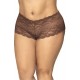 Shorty grande taille en dentelle couleur cacao - MAL90XCOCO