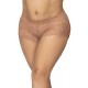 Shorty grande taille en dentelle couleur taupe - MAL90TAUP