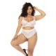 Ensemble 2 pièces blanc grande taille Emberly, soutien gorge et culotte taille haute - MAL8842XWHT