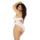 Ensemble 2 pièces blanc grande taille Emberly, soutien gorge et culotte taille haute - MAL8842XWHT