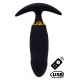 PEACH, Plug Vibrant noir long USB avec télécommande, dans un silicone médical doux et lisse - B72BLK