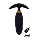 PEACH, Plug Vibrant noir long USB avec télécommande, dans un silicone médical doux et lisse - B72BLK