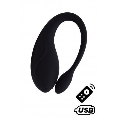 TANDEM Noir, stimulateur pour couple USB avec télécommande en silicone médical - BQ125BLK