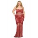 Nuisette longue grande taille en résille rouge - DG0487XRED