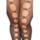 Collant fantaisie grande taille résille noir avec liseré à l'arrière - DG0528XBLK