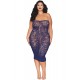 Ensemble 2 pièces grande taille top manches longues et robe bleu marine - DG0525XECL