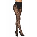 Collant fantaisie noir avec imprimé culotte - DG0529BLK