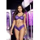 Ensemble deux pièces en dentelle violette et larges bretelles noires imprimées - MAL8698PUR