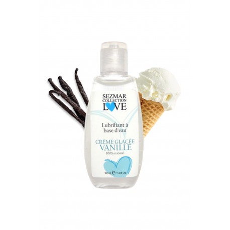 Lubrifiant à base d'eau 100% naturel Crème glacée vanille 90 ml - SEZ080