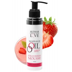 Huile de massage comestible mousse de fraise 100ml