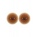 Paire de cache-tétons piercing barre faux diamant peau métisse - XP001M