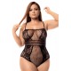 Body grande taille résille noire - MAL1103XBLK