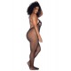 Combinaison grande taille en résille noire - MAL1116XBLK