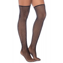 Bas résille noire avec strass - MAL1124BKRH