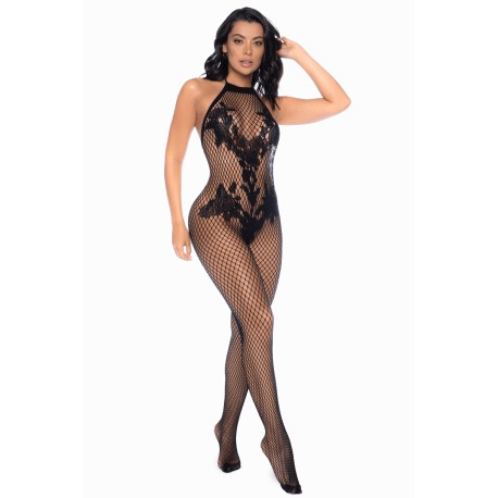 Combinaison en résille noir - MAL1116BLK