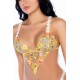 Nuisette transparente brodée jaune et string - MAL7608SUBS
