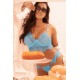 Ensemble 2 pièces en dentelle à cils bleue - MAL8920LBLU