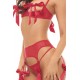 Ensemble 3 pièces rouge avec noeuds en satin - REN53049-TRED