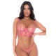 Ensemble 2 pièces résille brodée rose - MAL8914ROWP