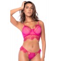 Ensemble 2 pièces en dentelle à cils rose - MAL8920LPNK