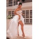Ensemble 4 pièces blanc, bustier, string et 2 jarretières - MAL8933WHT
