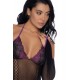 Body noir et violet et mitaines amovibles - MAL1121BKPU