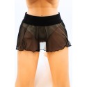 Mini jupe noire en résille transparente Stella - LSN3