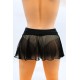 Mini jupe noire en résille transparente Stella - LSN3