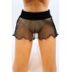 Mini jupe noire en résille large transparente Sofia - LSN4