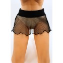 Mini jupe noire en résille large transparente Sofia - LSN4