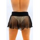Mini jupe noire en résille large transparente Sofia - LSN4