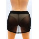 Jupe noire en résille transparente Maya - LSN1