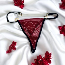 String bordeaux avec anneaux détachables - PM05GOPC-BRED