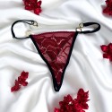 String bordeaux avec anneaux détachables - PM05GOPC-BRED