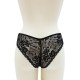 Culotte noire en dentelle avec nœud en satin - PF09LBLK