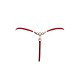 String rouge avec bijou perle strass dorés - PA06MRED