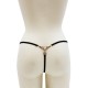 String noir avec bijou perle strass dorés - PA06MBLK