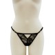 String noir avec bijou perle strass dorés - PA06MBLK