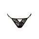 String noir avec bijou perle strass dorés - PA06MBLK