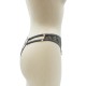 String gris avec bijou couleur aléatoire et chaîne dorée - PA05MGREY