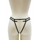 String noir avec bijou couleur aléatoire et chaîne dorée - PA05MBLK