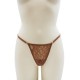 String taupe en dentelle avec bijou cœur doré - PA02MBRW