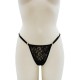 String noir en dentelle avec bijou cœur doré - PA02MBLK