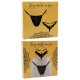 String noir en dentelle avec bijou cœur doré - PA02MBLK