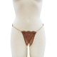 String en dentelle taupe ouvert avec chaînes dorées - PA01MTAUPE
